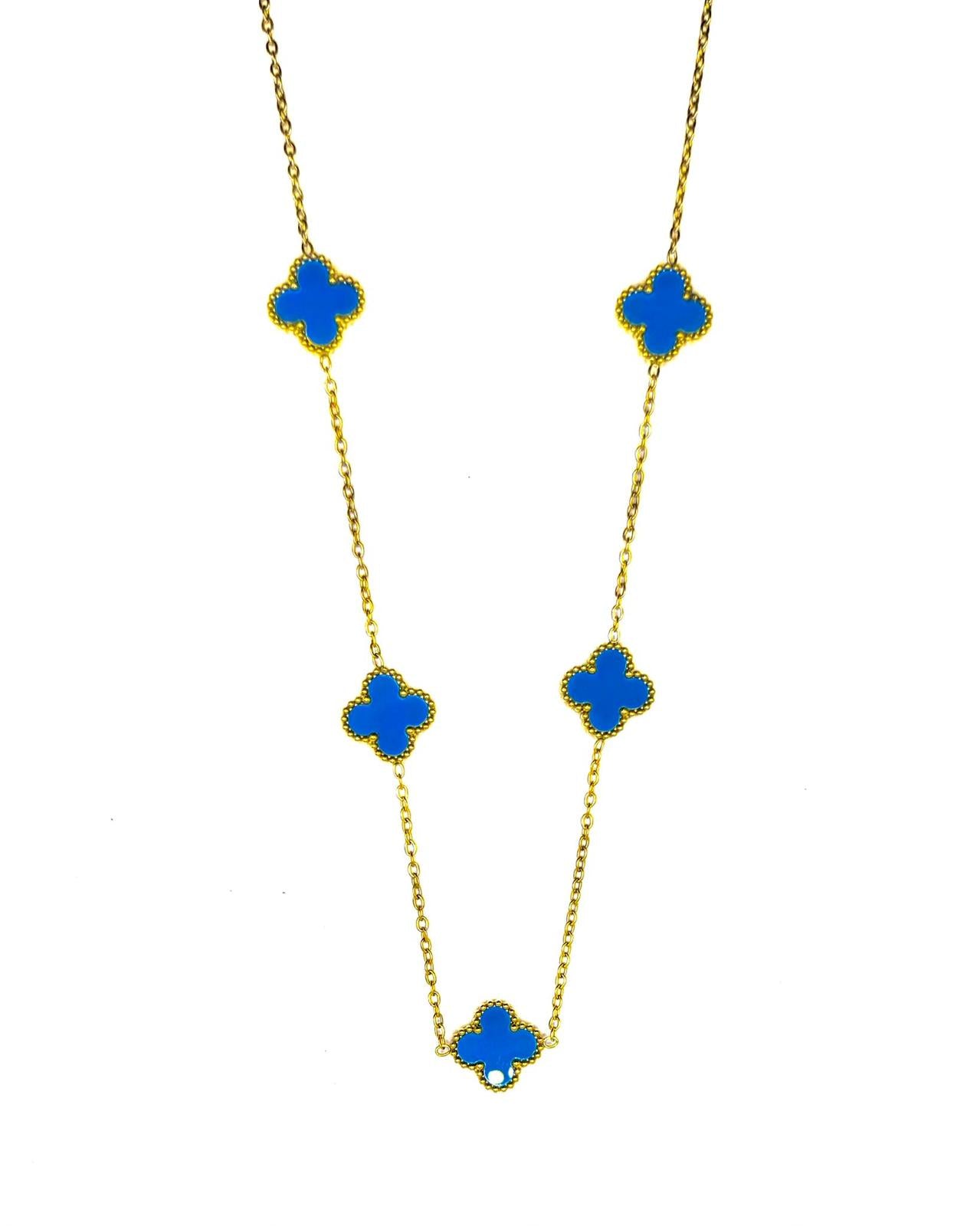 Cleff Necklace Blue