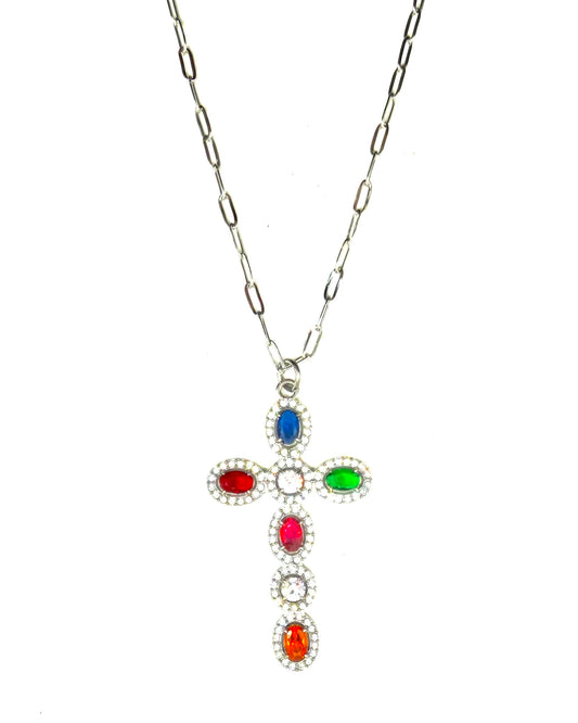 Colorful Silver Cross